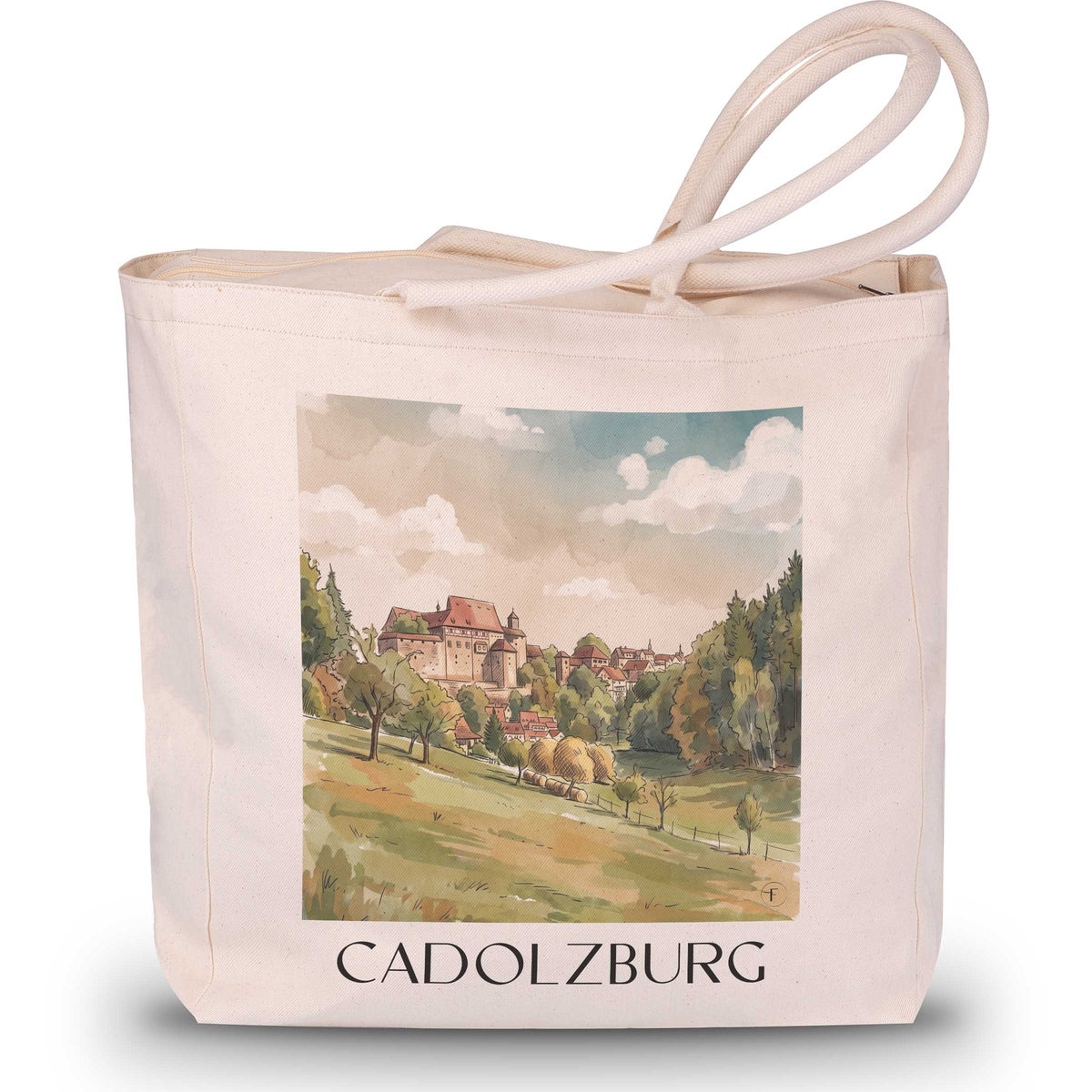 Cadolzburg Shopping Tasche - Mittelfranken - Deutschland Tote Bag - Einkaufstasche im Aquarell Stil