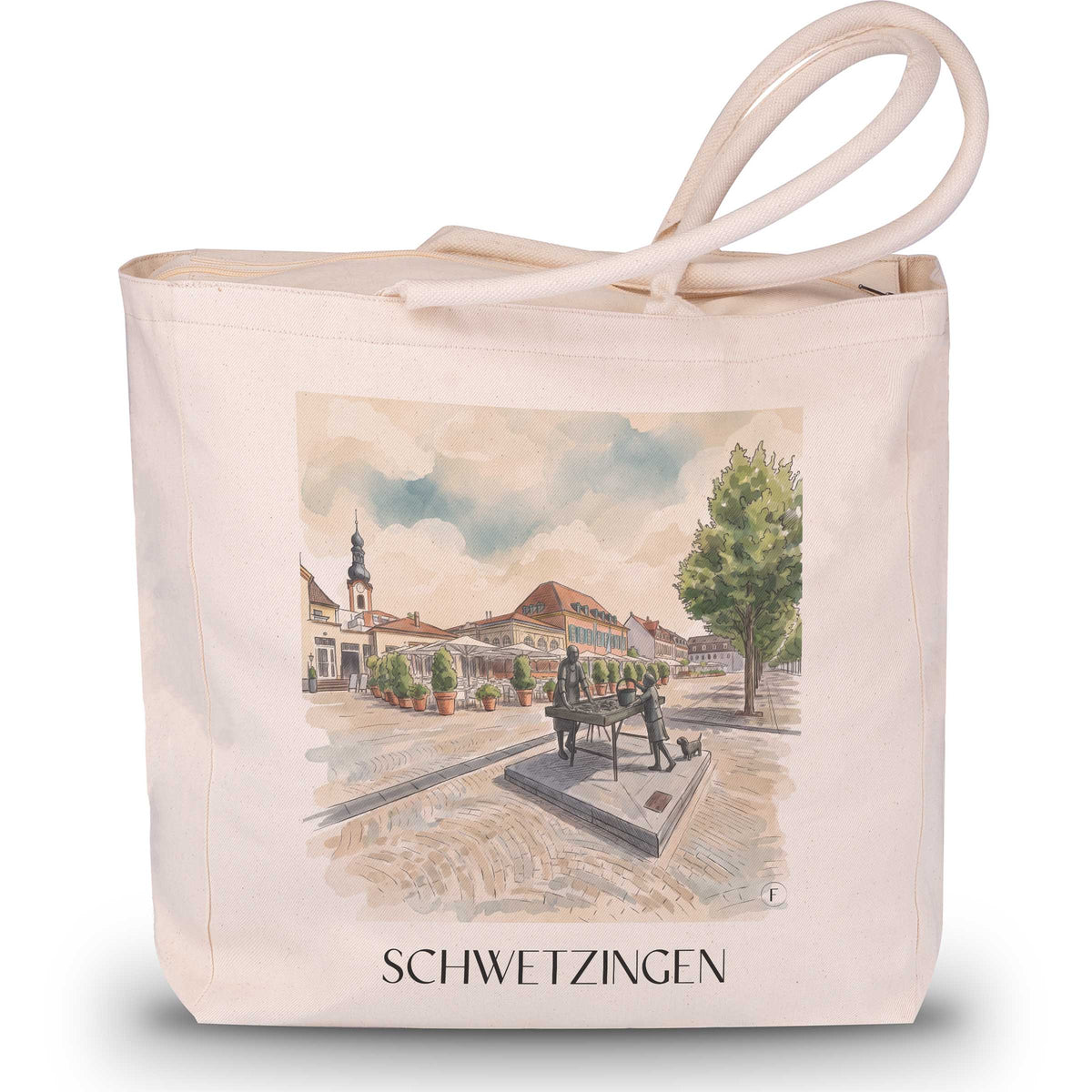 Schwetzingen Shopping Tasche - Rhein-Neckar - Deutschland Tote Bag - Einkaufstasche im Aquarell Stil