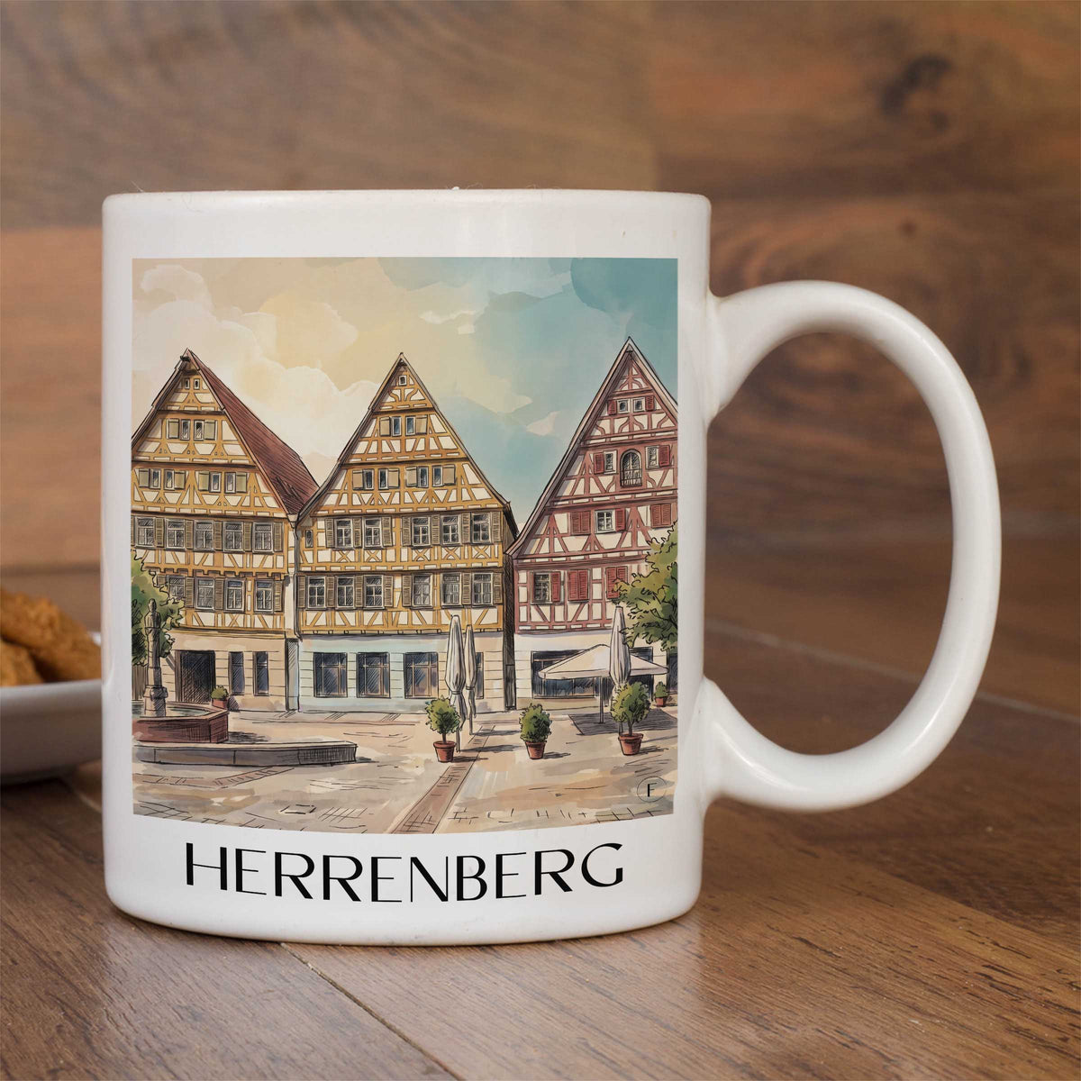 herrenberg-schönbuch-deutschland-kaffeebecher-aquarell