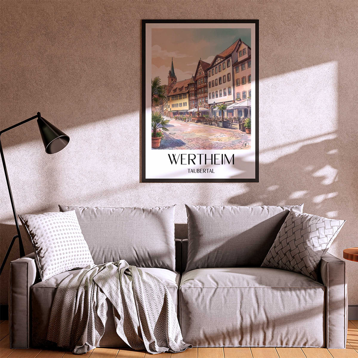 wertheim-taubertal-deutschland-poster-aquarell