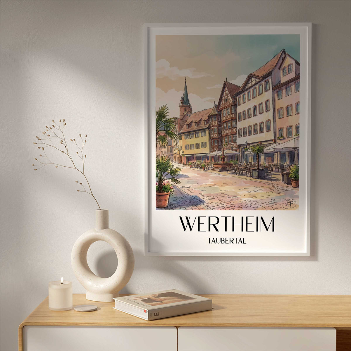 wertheim-taubertal-deutschland-poster-aquarell