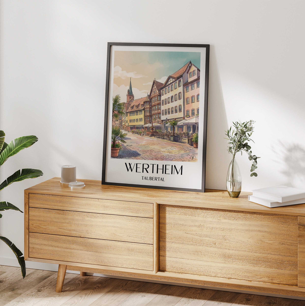 wertheim-taubertal-deutschland-poster-aquarell
