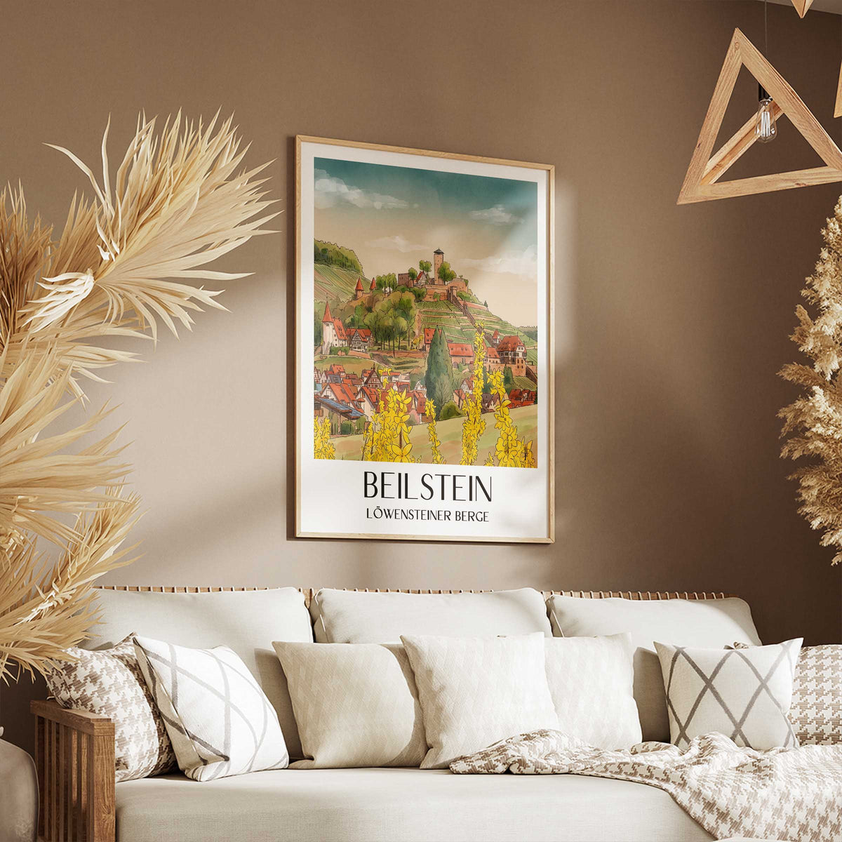 beilstein-löwensteiner-berge-deutschland-poster-aquarell