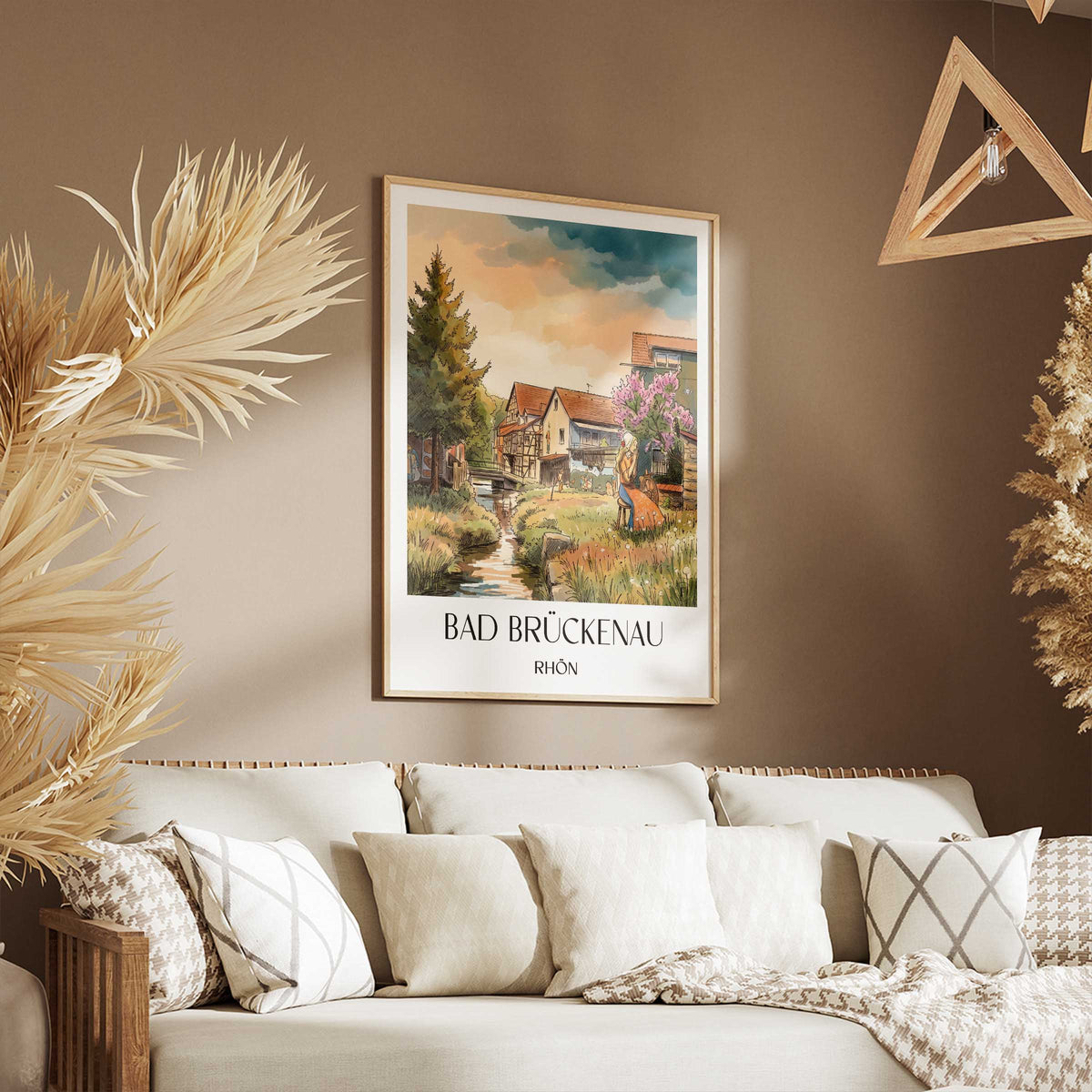 bad-brückenau-rhön-deutschland-poster-aquarell