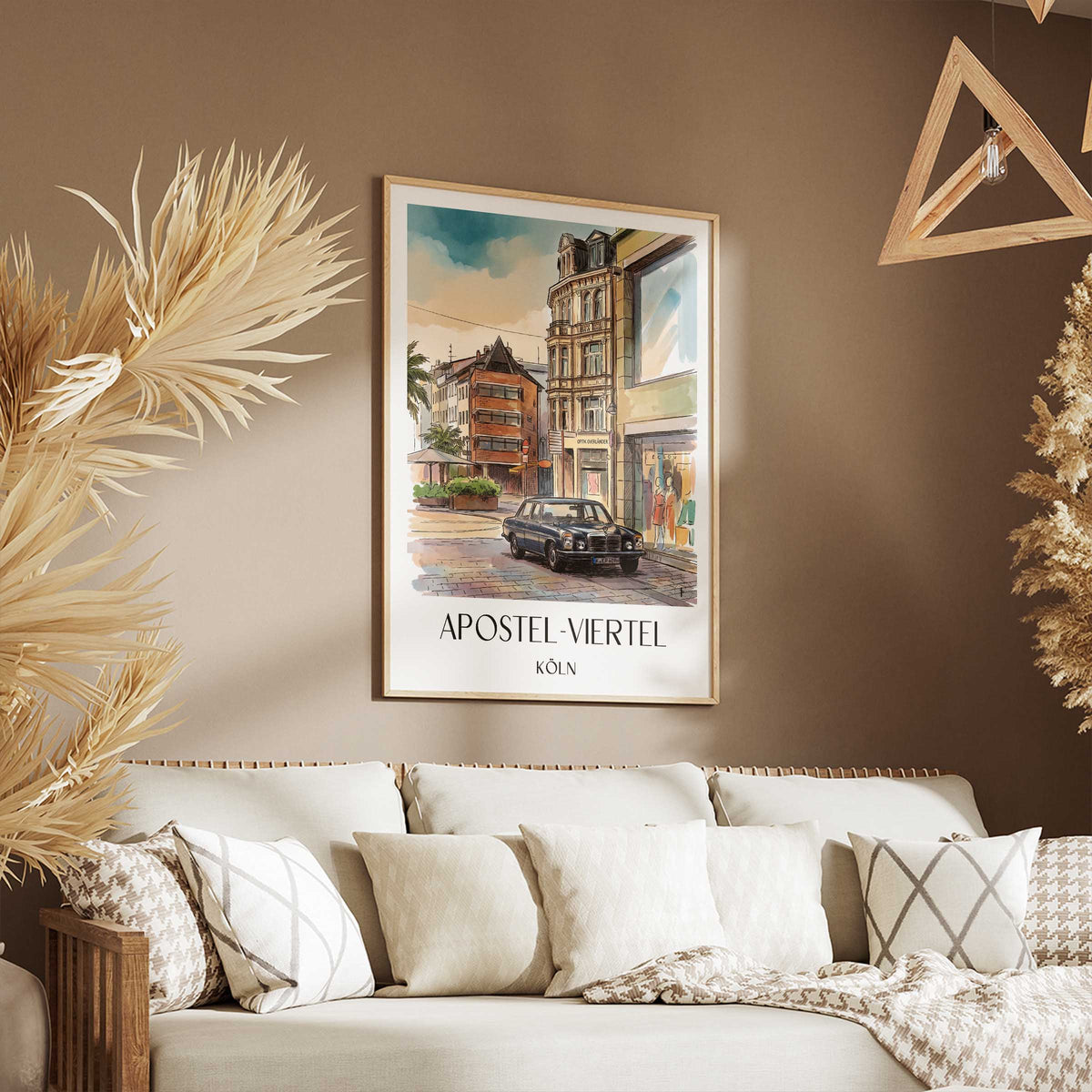 apostel-viertel-köln-deutschland-poster-aquarell