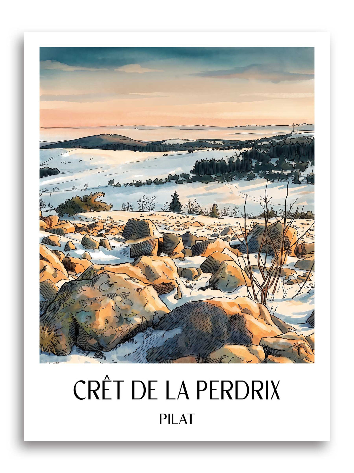 crêt-de-la-perdrix-pilat-frankreich-poster-aquarell