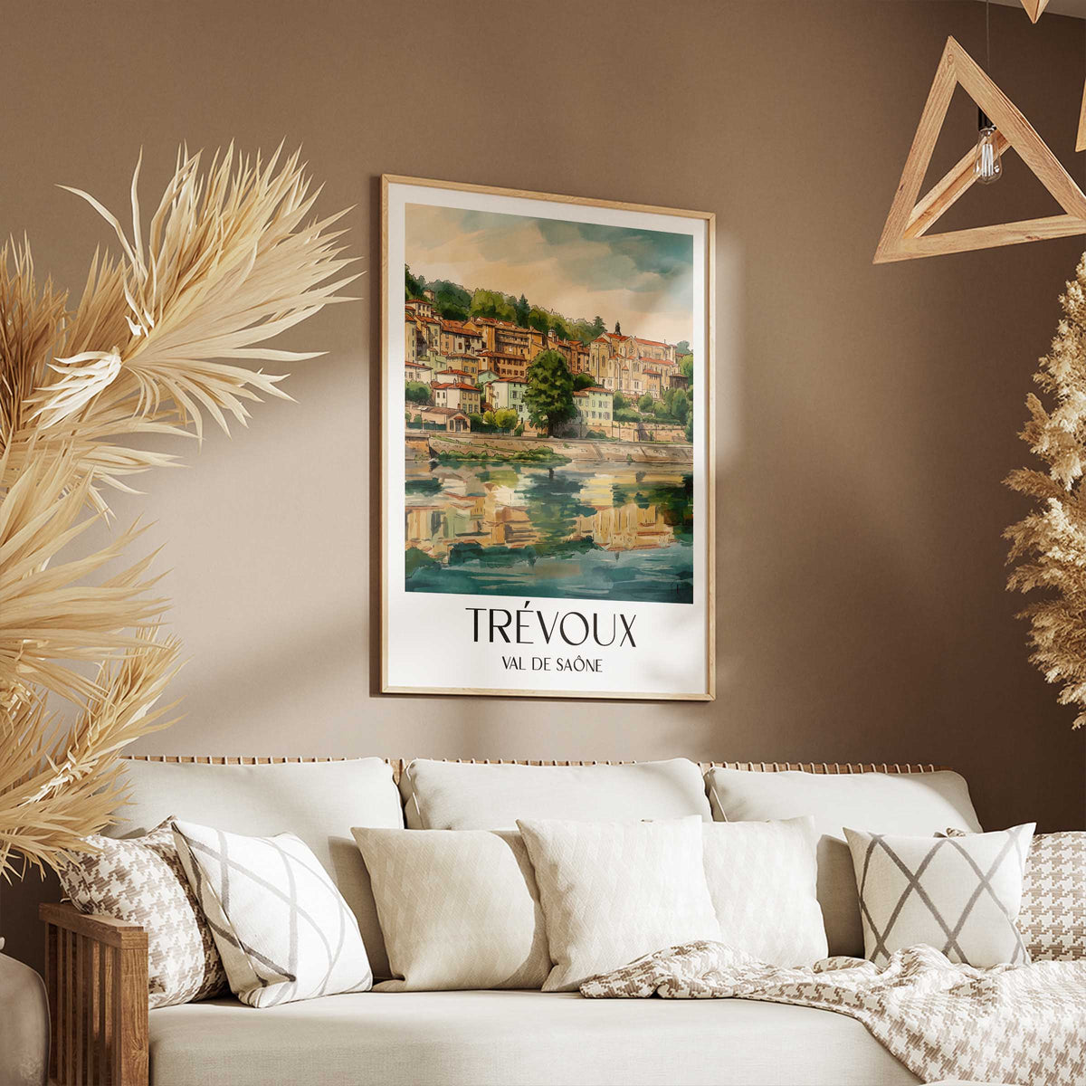 trévoux-val-de-saône-frankreich-poster-aquarell