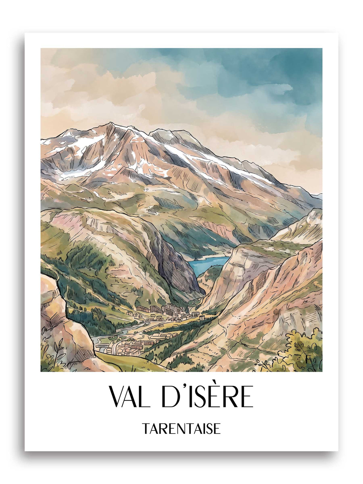 val-d'isère-tarentaise-frankreich-poster-aquarell
