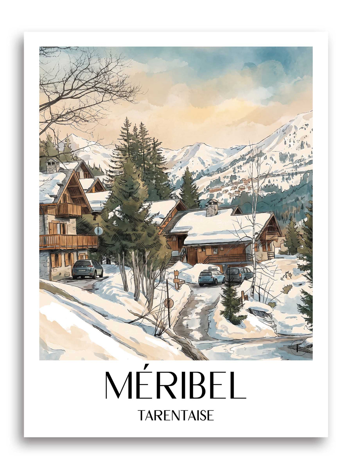 méribel-tarentaise-frankreich-poster-aquarell