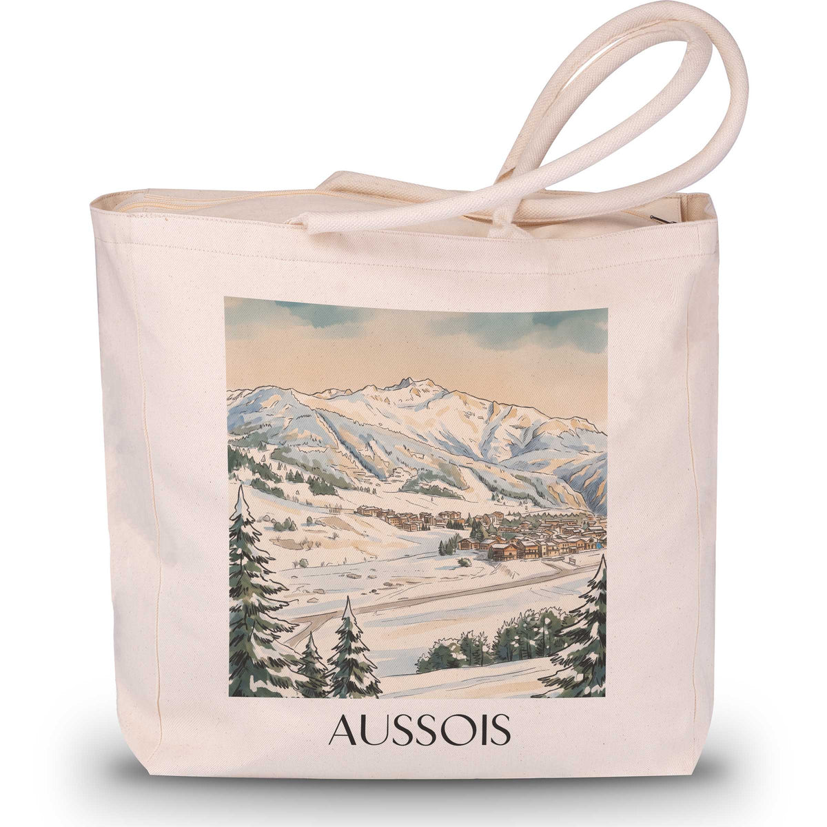 aussois-maurienne-frankreich-einkaufstasche-aquarell