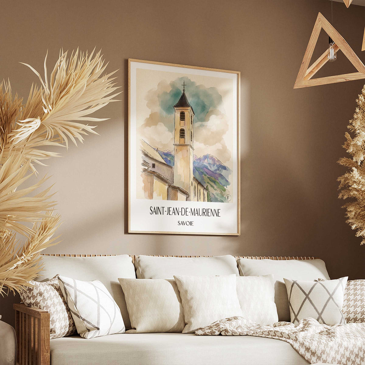 saint-jean-de-maurienne-savoie-frankreich-poster-aquarell