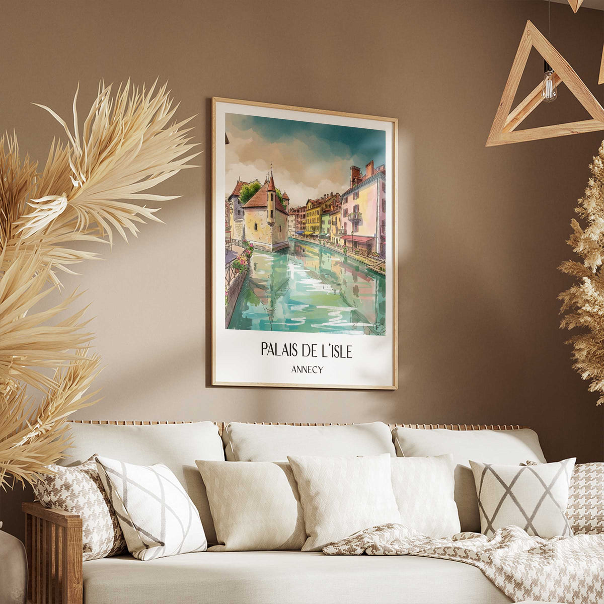 palais-de-l'isle-annecy-frankreich-poster-aquarell