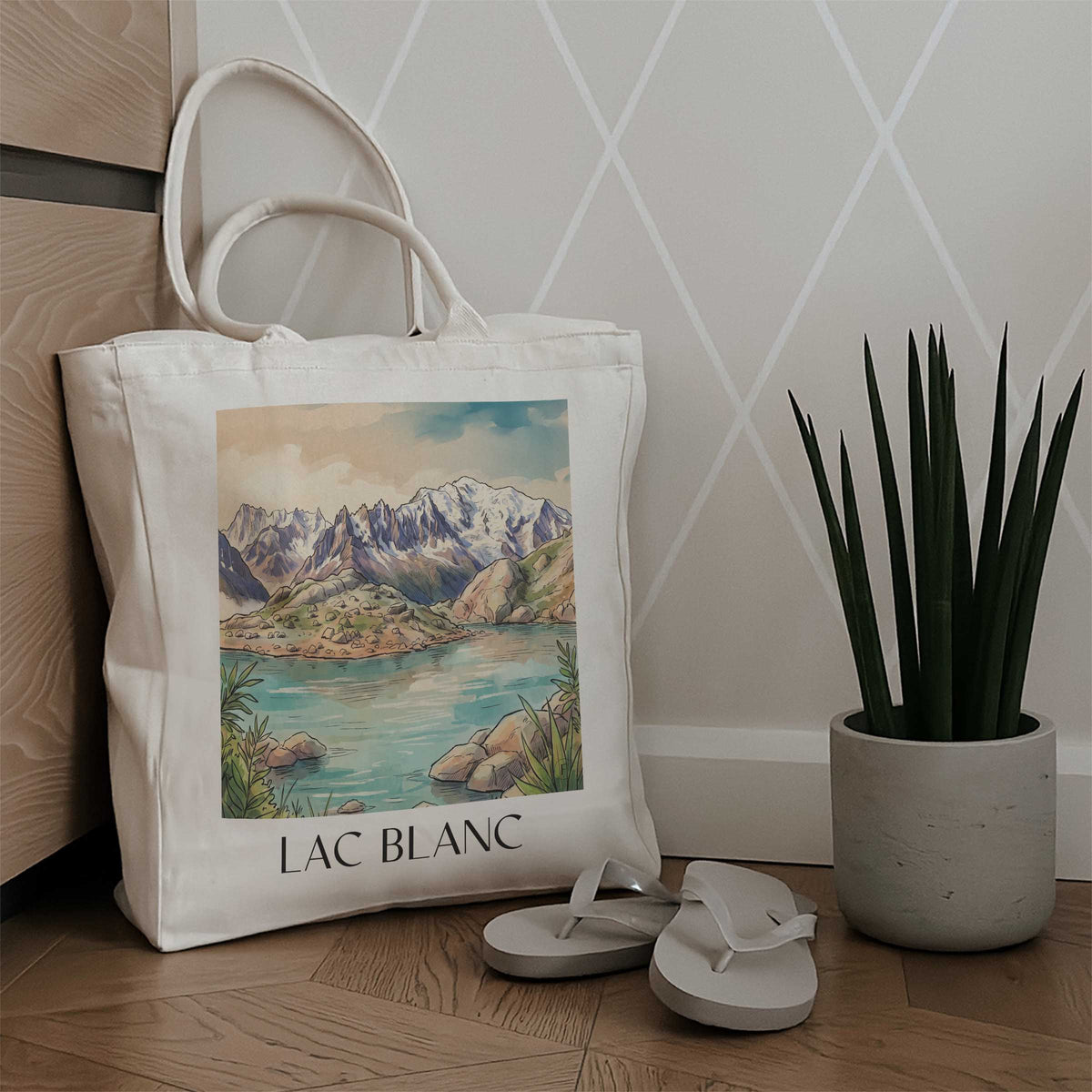 lac-blanc-massif-du-mont-blanc-frankreich-einkaufstasche-aquarell