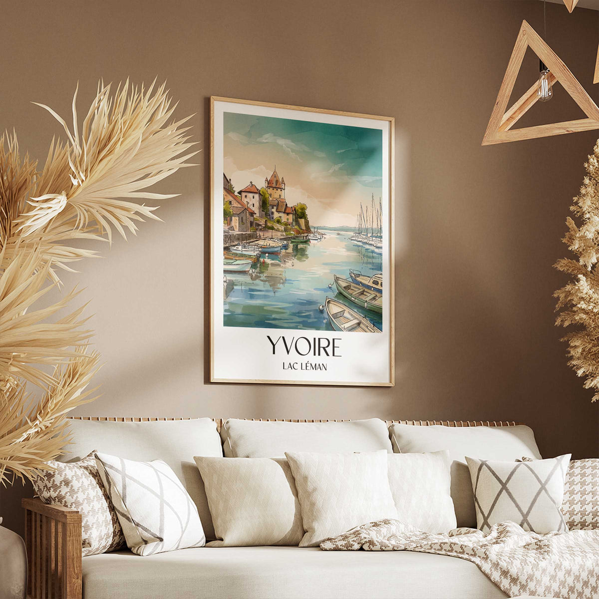 yvoire-lac-léman-frankreich-poster-aquarell