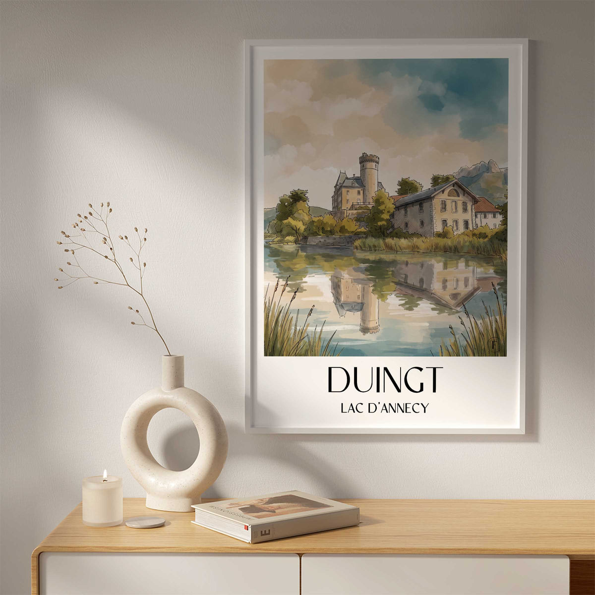 duingt-lac-d'annecy-frankreich-poster-aquarell