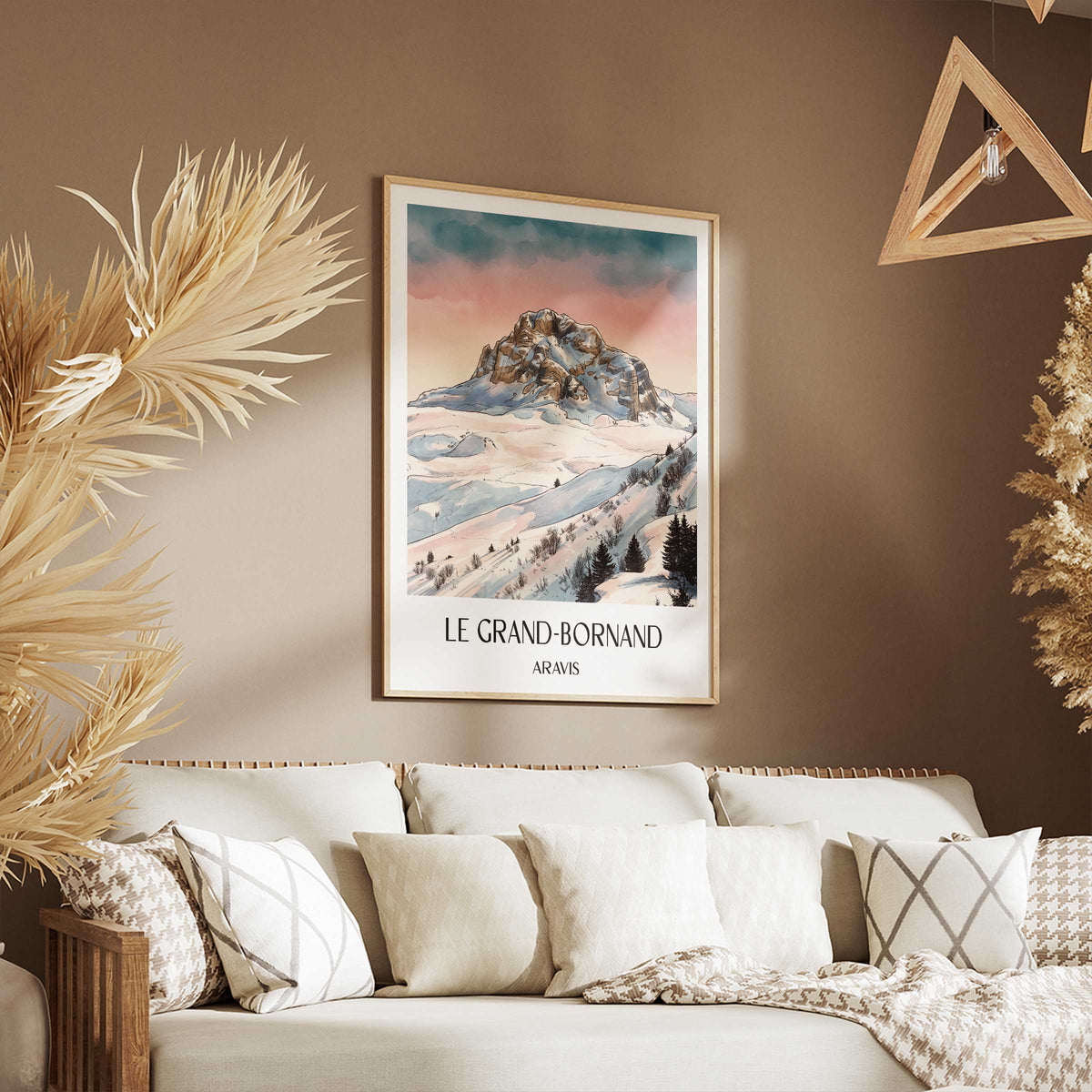 le-grand-bornand-aravis-frankreich-poster-aquarell