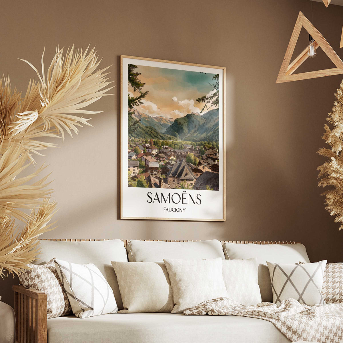 samoëns-faucigny-frankreich-poster-aquarell