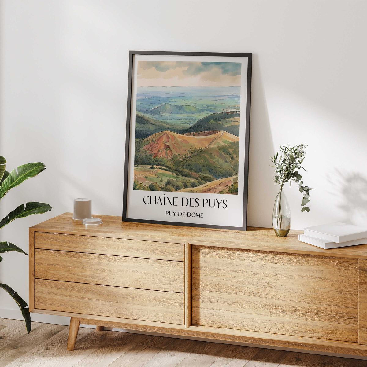 chaîne-des-puys-puy-de-dôme-frankreich-poster-aquarell