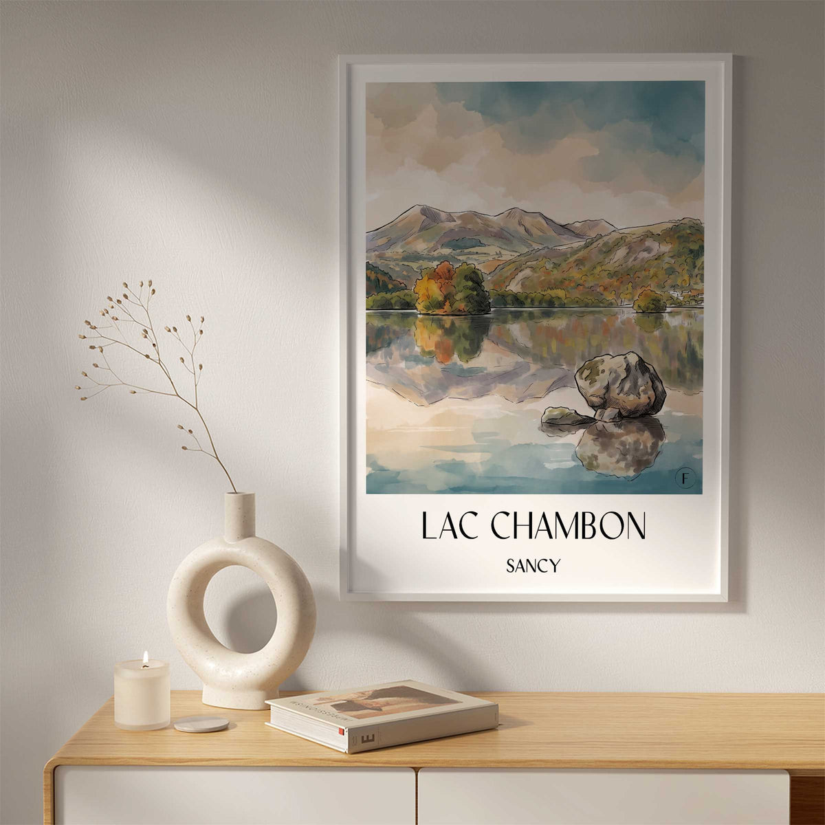 lac-chambon-sancy-frankreich-poster-aquarell