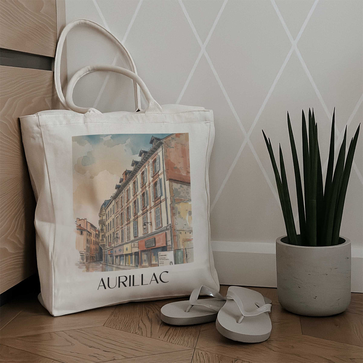 aurillac-cantal-frankreich-einkaufstasche-aquarell