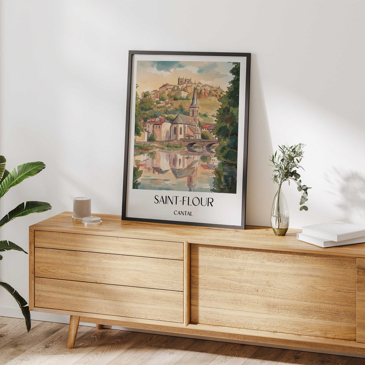 saint-flour-cantal-frankreich-poster-aquarell