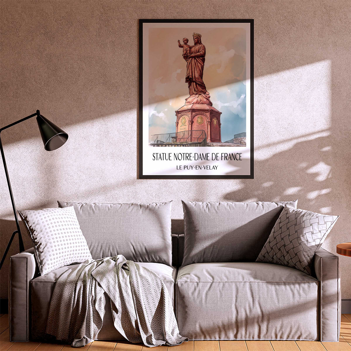 statue-notre-dame-de-france-le-puy-en-velay-frankreich-poster-aquarell