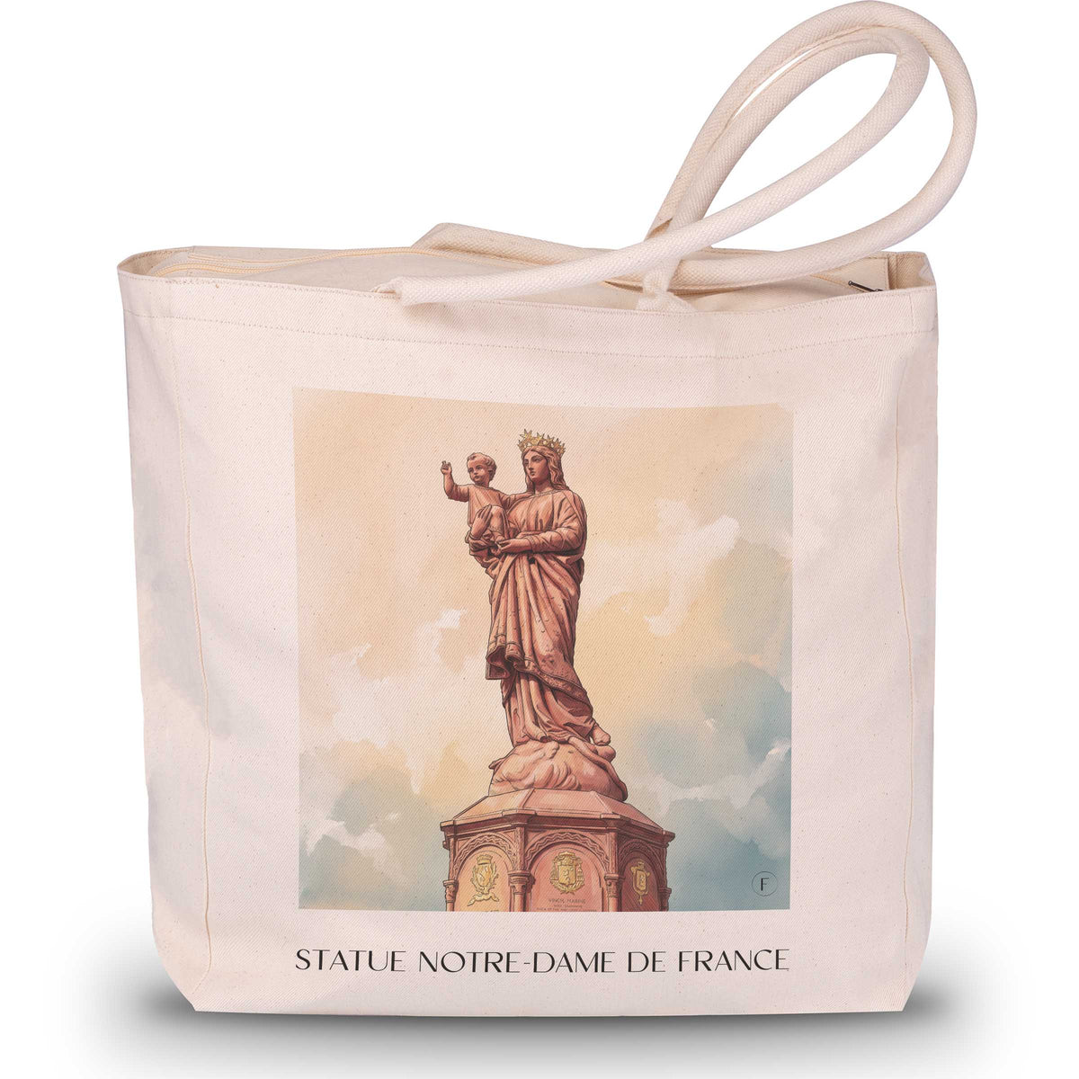 Statue Notre-Dame de France Shopping Tasche - Le Puy-en-Velay - Frankreich Tote Bag - Einkaufstasche im Aquarell Stil