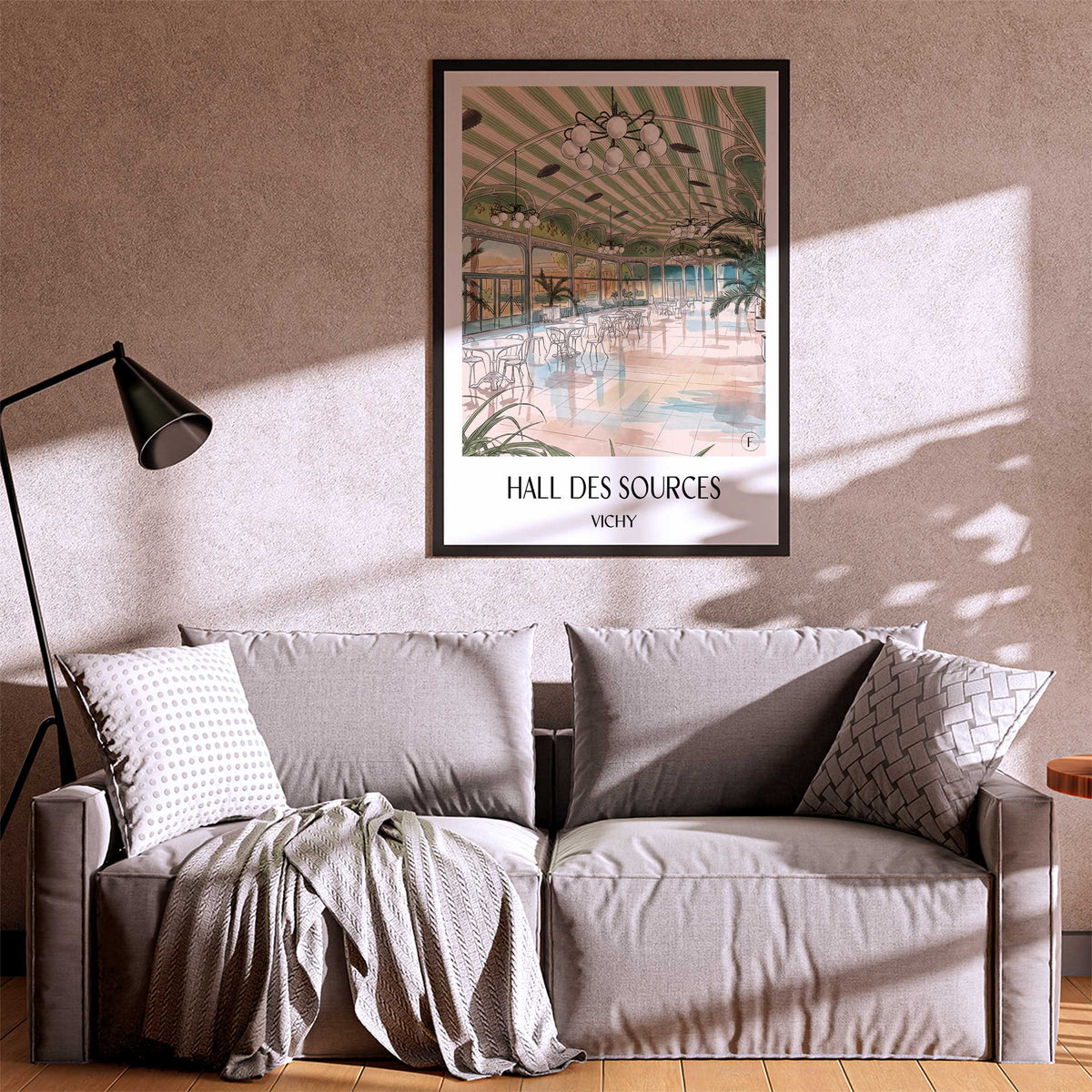 hall-des-sources-vichy-frankreich-poster-aquarell