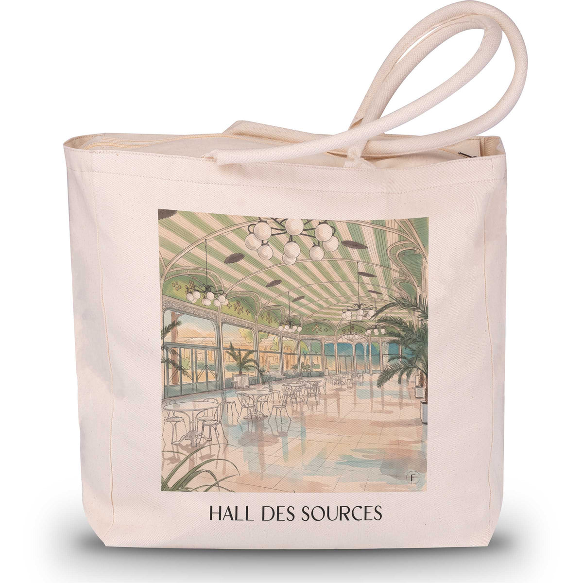 Hall des Sources Shopping Tasche - Vichy - Frankreich Tote Bag - Einkaufstasche im Aquarell Stil
