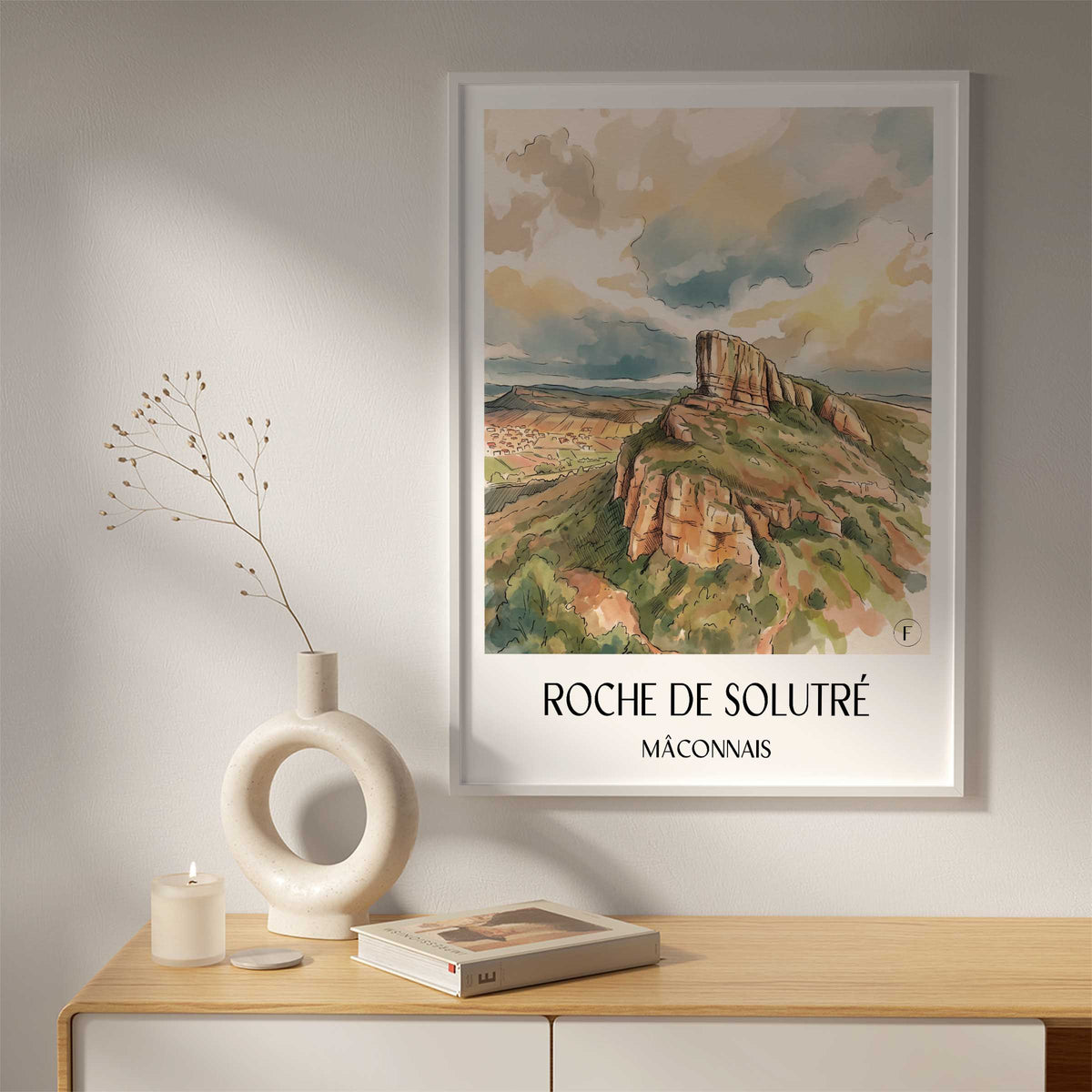 roche-de-solutré-mâconnais-frankreich-poster-aquarell