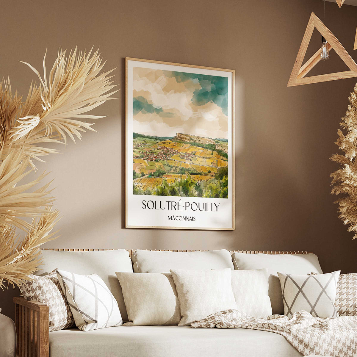 solutré-pouilly-mâconnais-frankreich-poster-aquarell