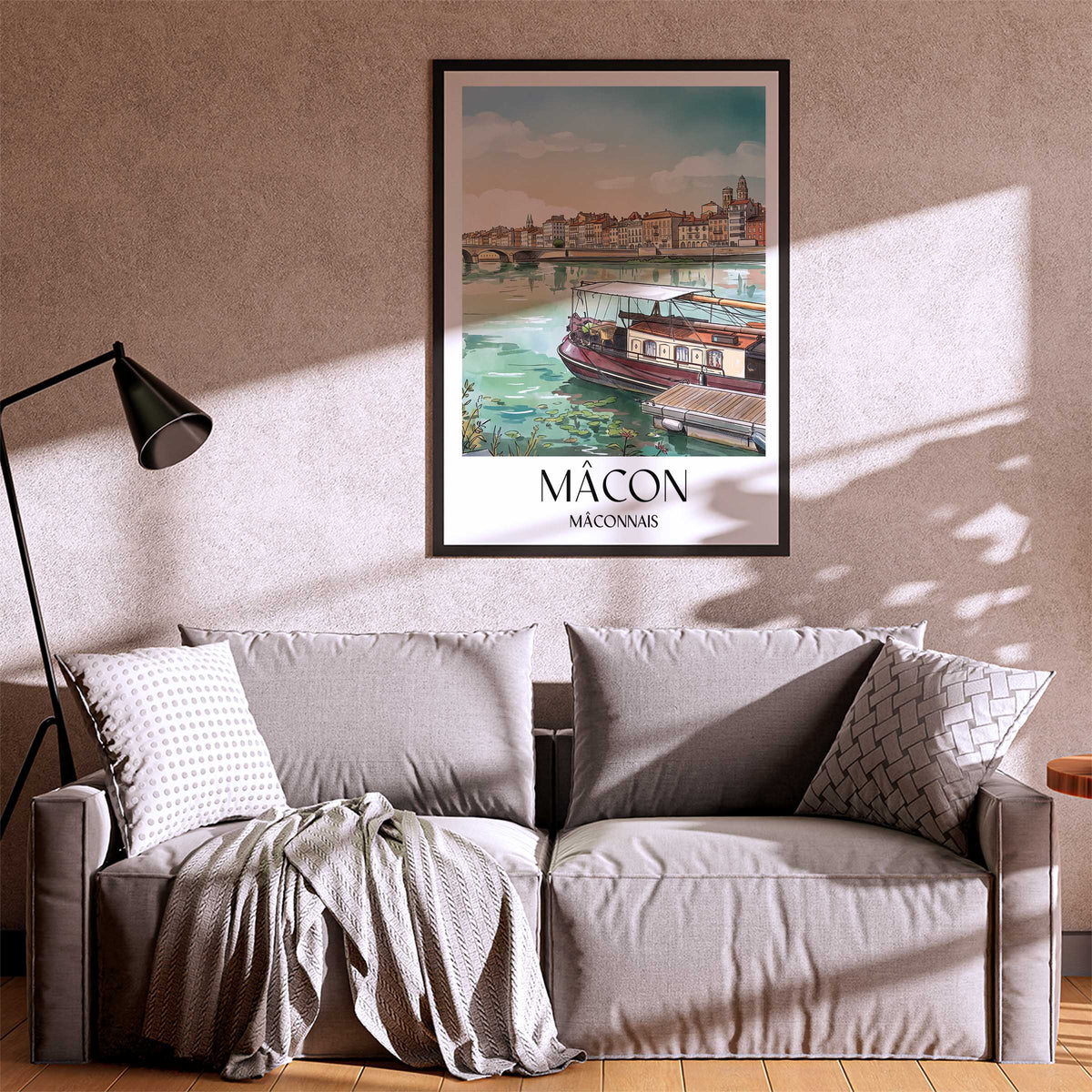 mâcon-mâconnais-frankreich-poster-aquarell