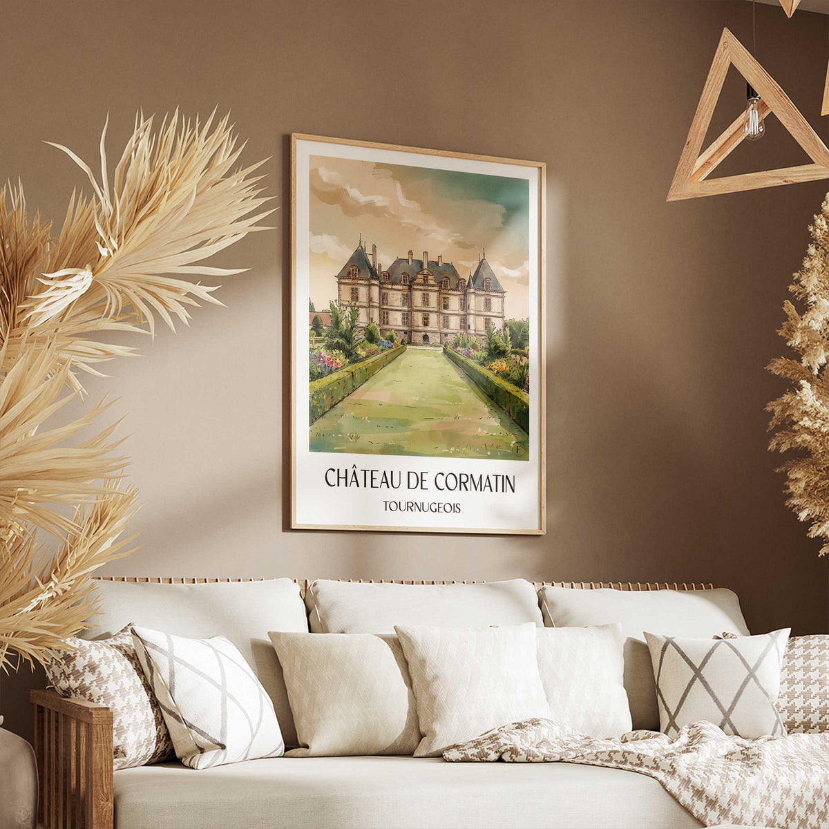 château-de-cormatin-tournugeois-frankreich-poster-aquarell
