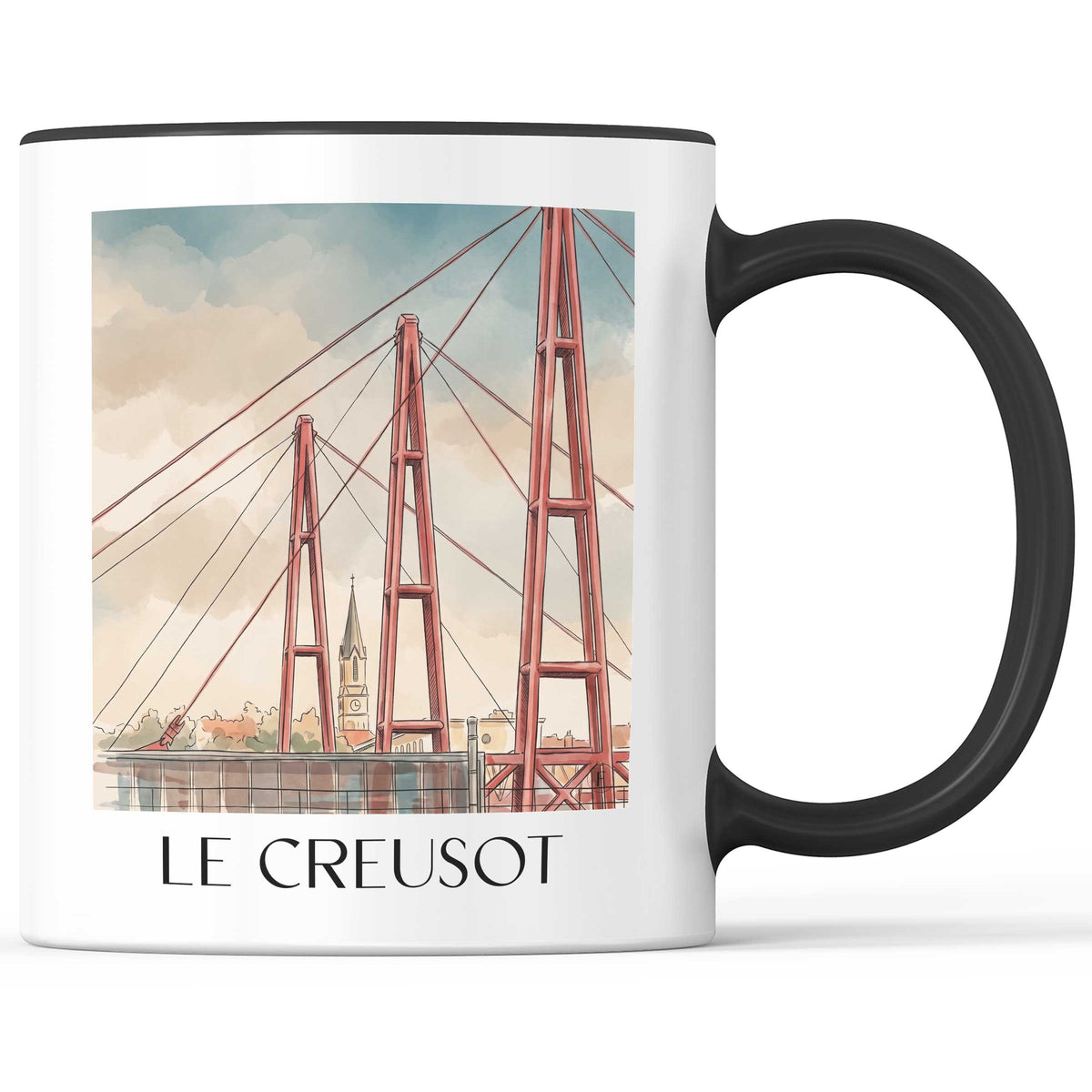 le-creusot-saône-et-loire-frankreich-kaffeebecher-aquarell