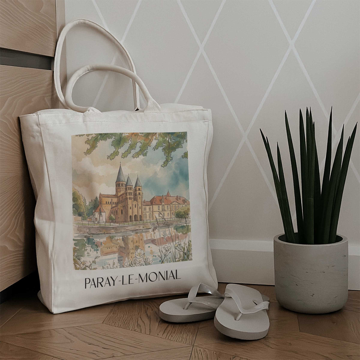 paray-le-monial-brionnais-frankreich-einkaufstasche-aquarell