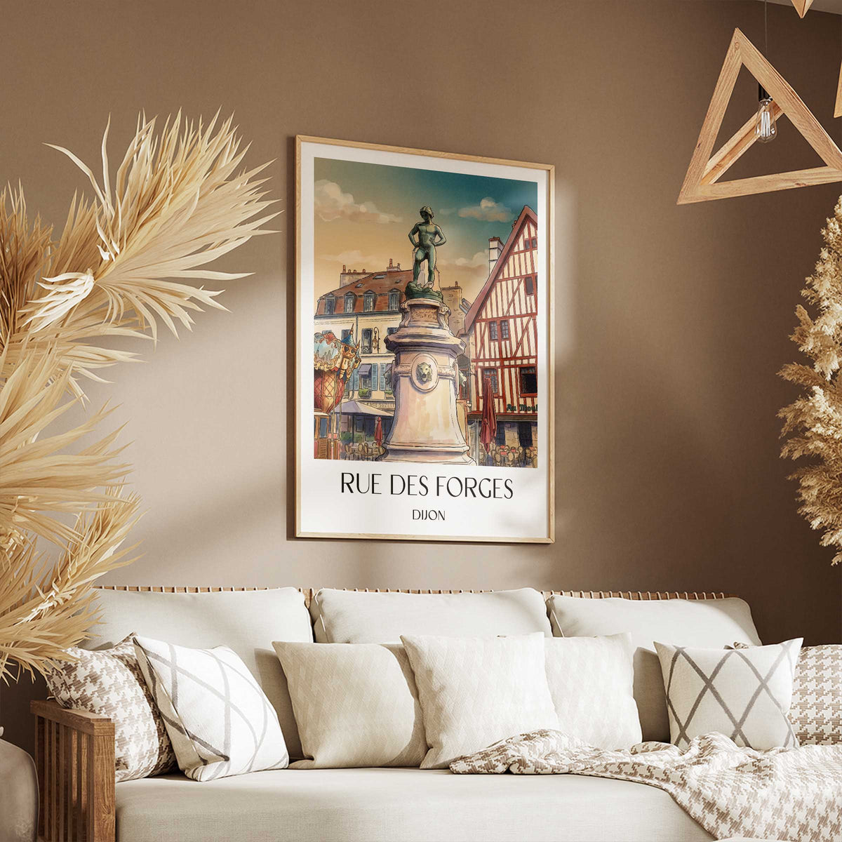 rue-des-forges-dijon-frankreich-poster-aquarell