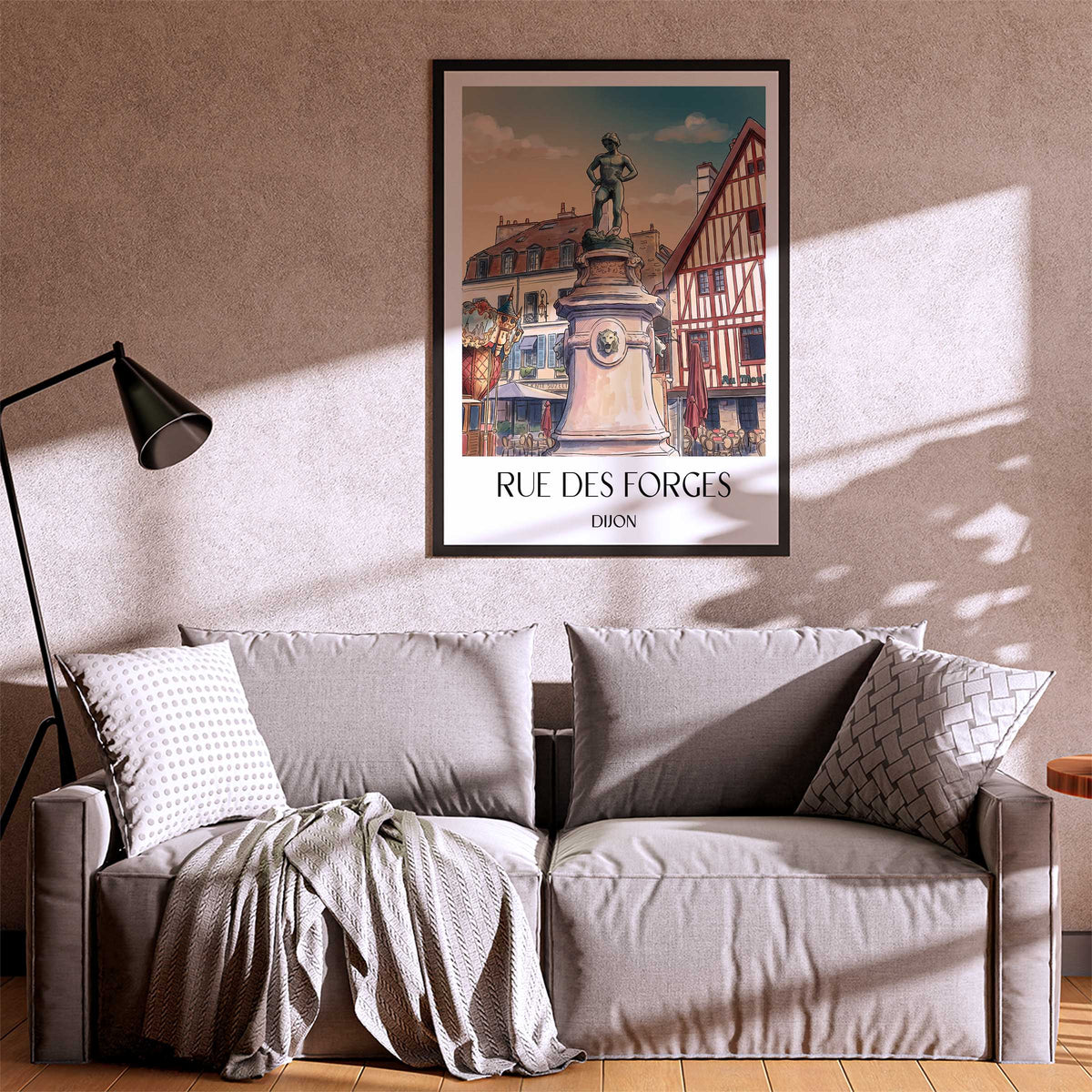 rue-des-forges-dijon-frankreich-poster-aquarell