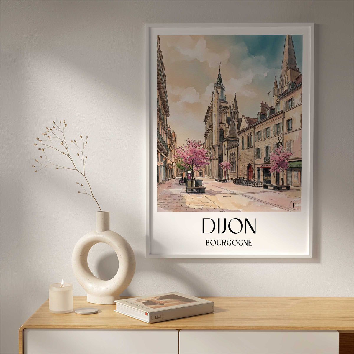 dijon-bourgogne-frankreich-poster-aquarell