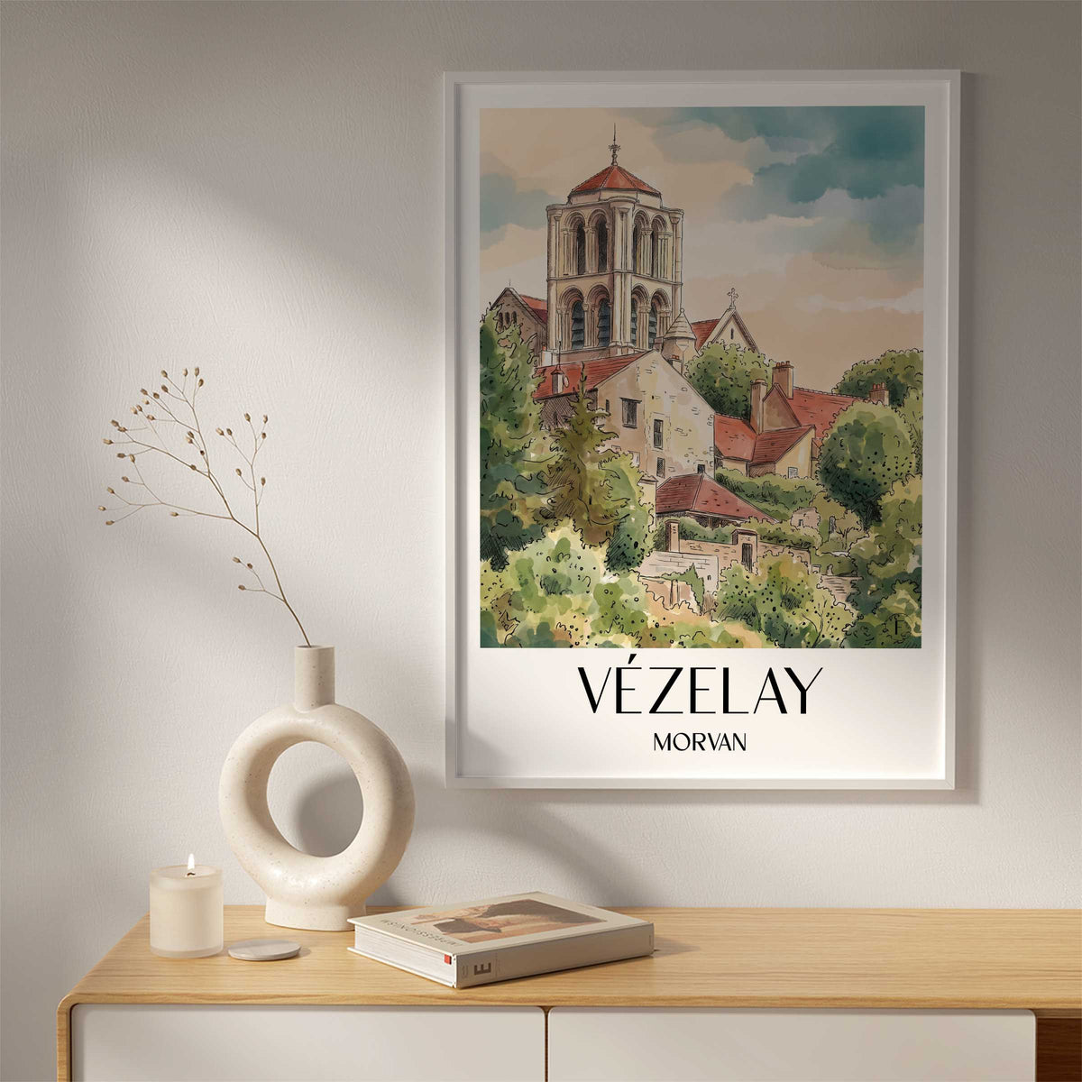 vézelay-morvan-frankreich-poster-aquarell