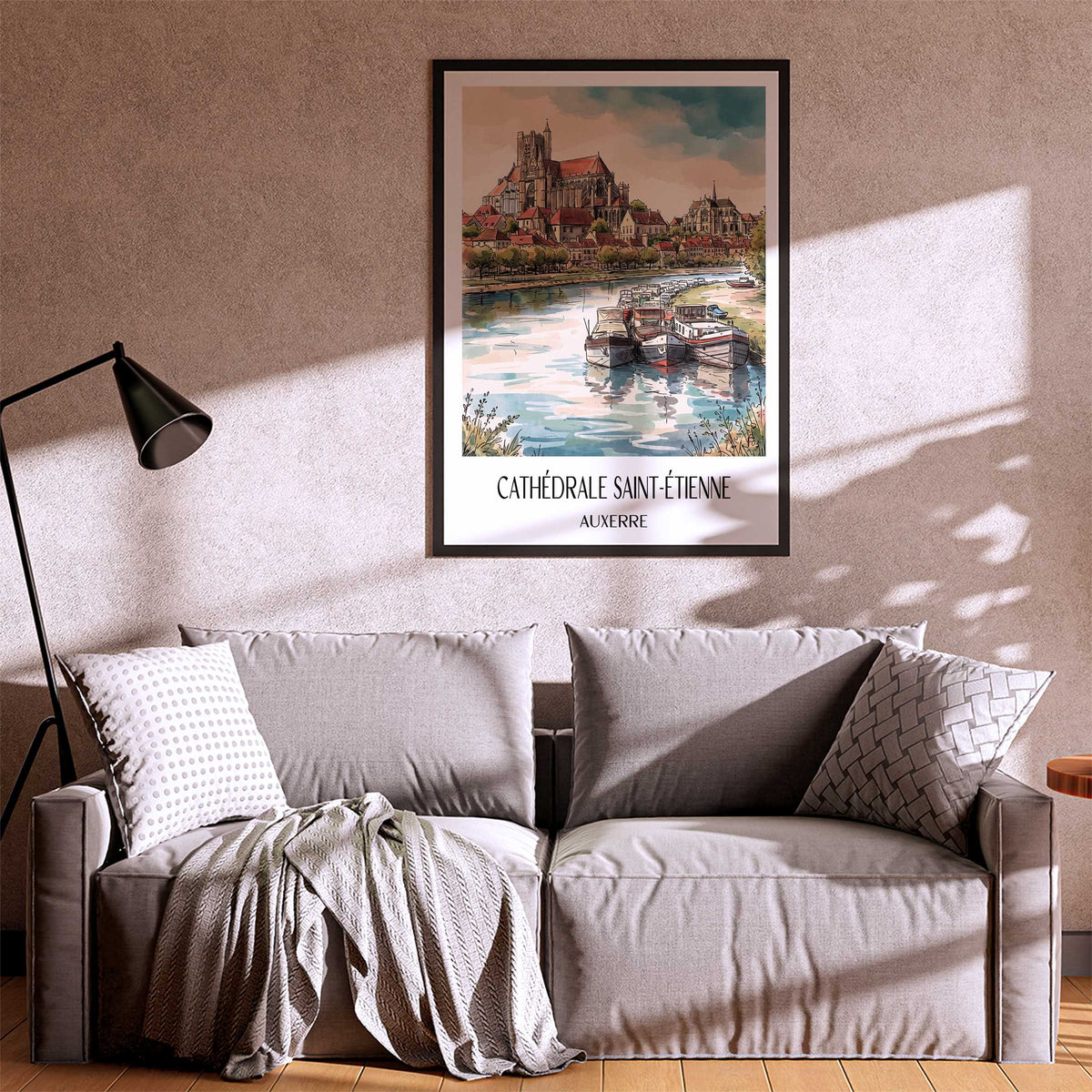 cathédrale-saint-étienne-auxerre-frankreich-poster-aquarell