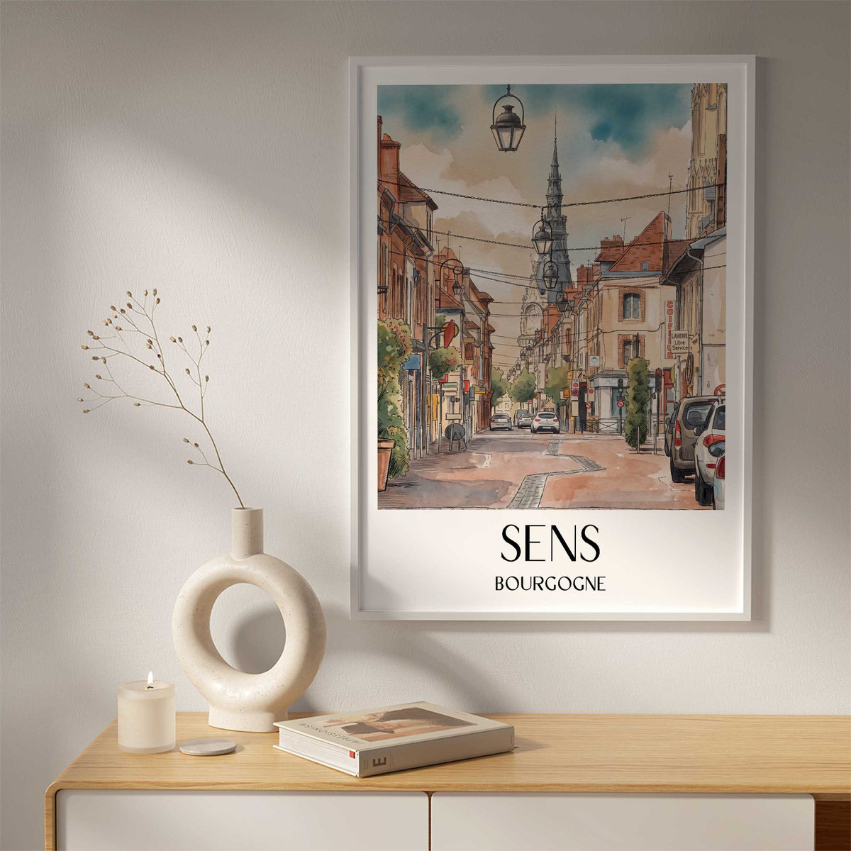 sens-bourgogne-frankreich-poster-aquarell