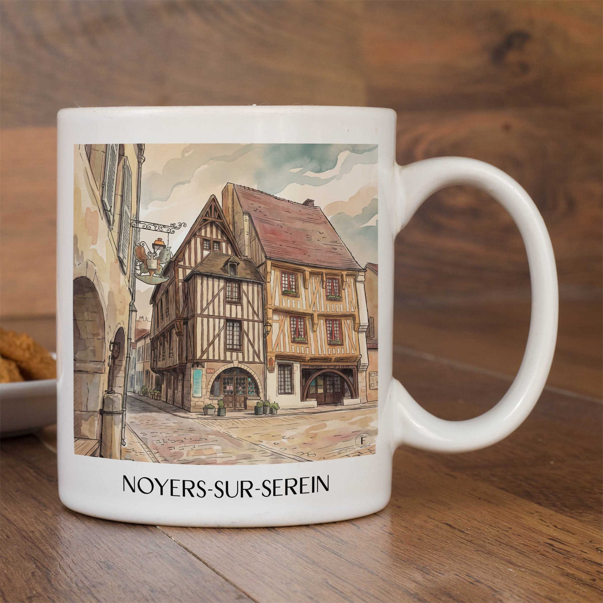 noyers-sur-serein-serein-frankreich-kaffeebecher-aquarell