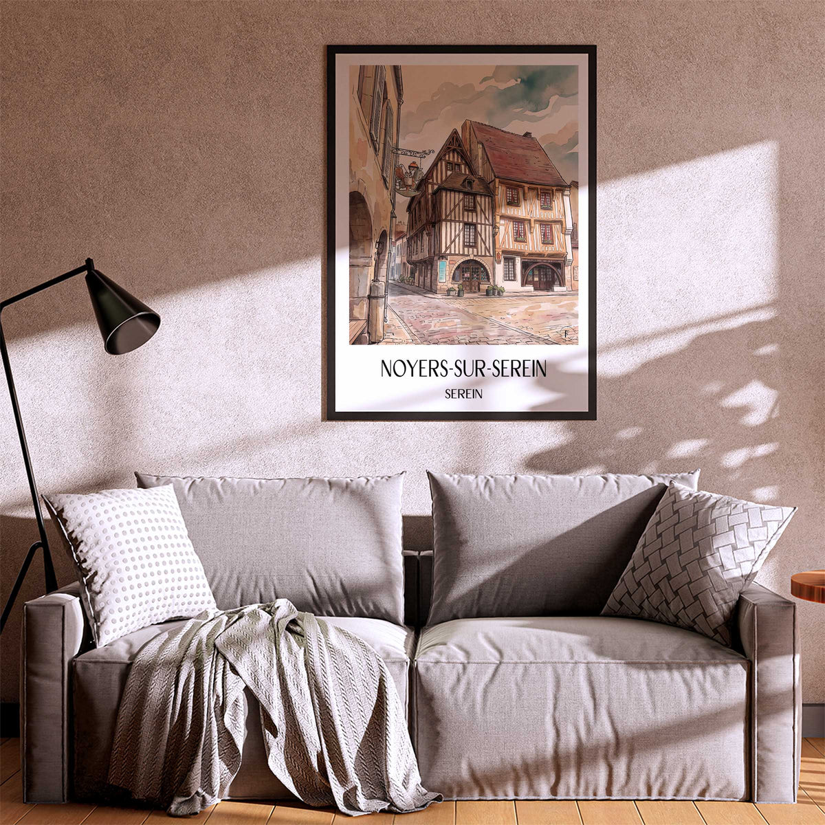 noyers-sur-serein-serein-frankreich-poster-aquarell