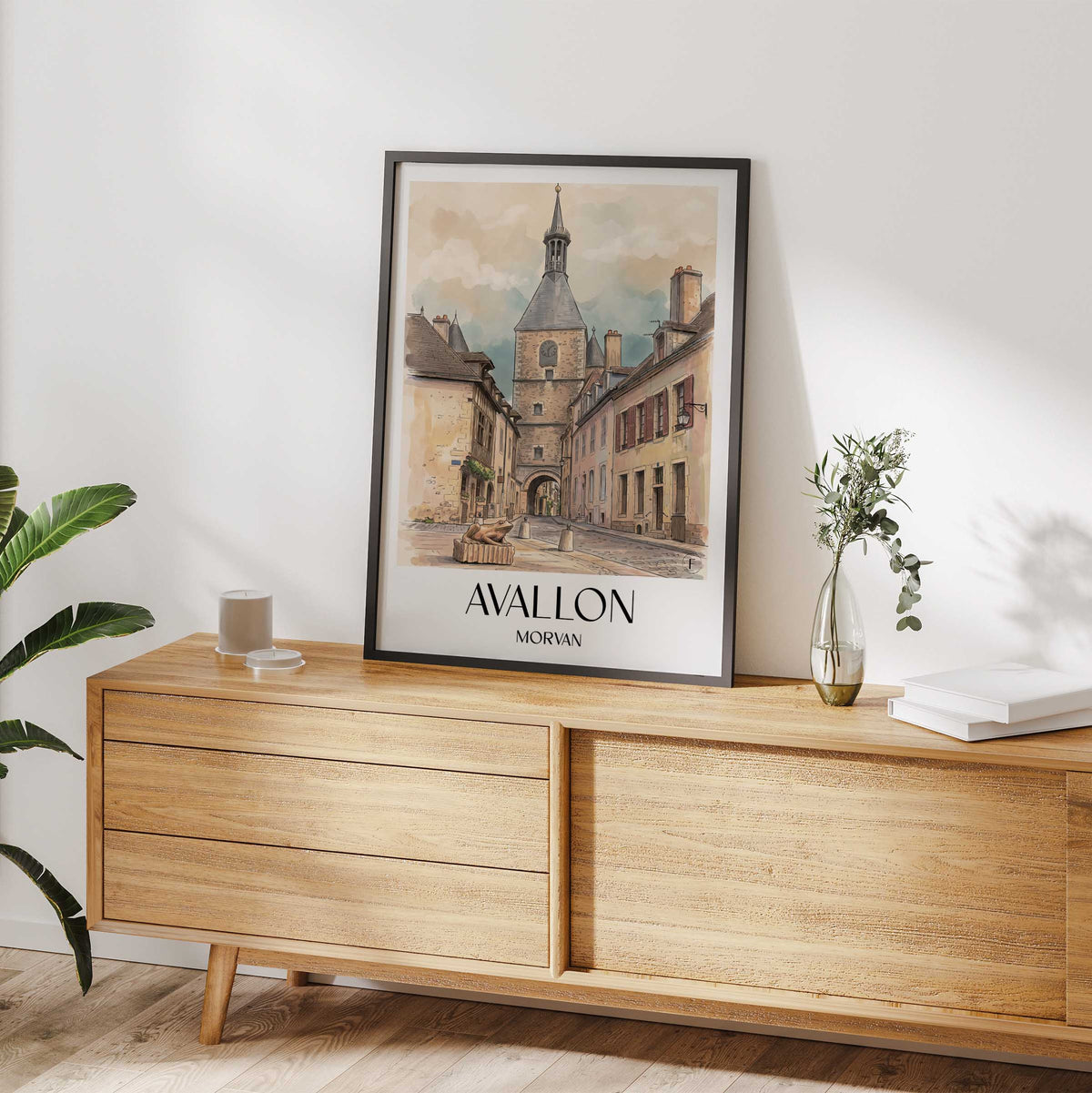 avallon-morvan-frankreich-poster-aquarell