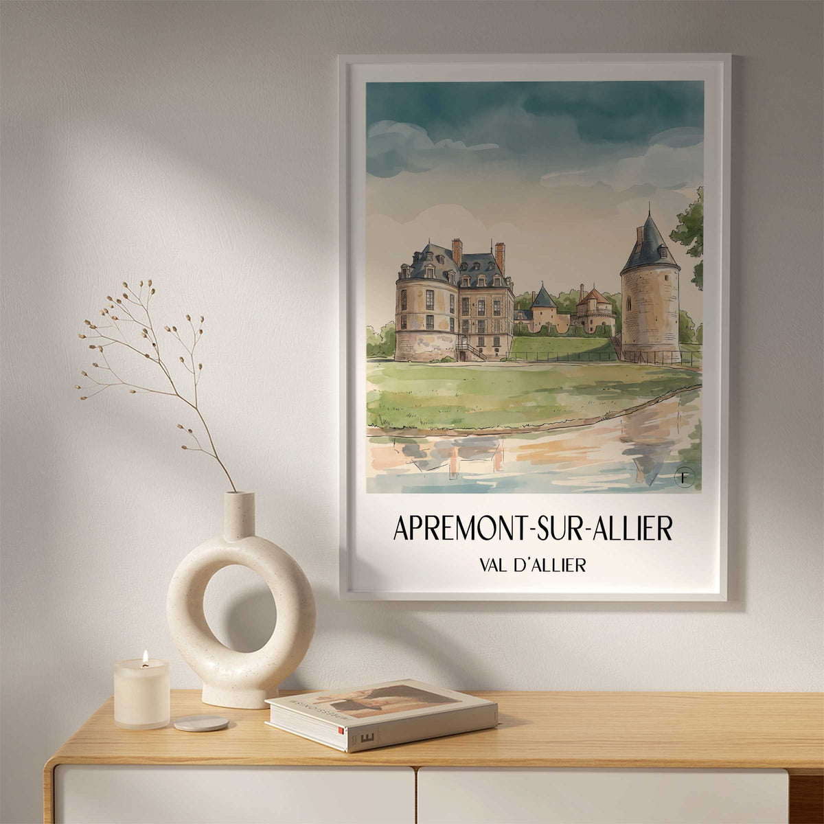 apremont-sur-allier-val-d'allier-frankreich-poster-aquarell