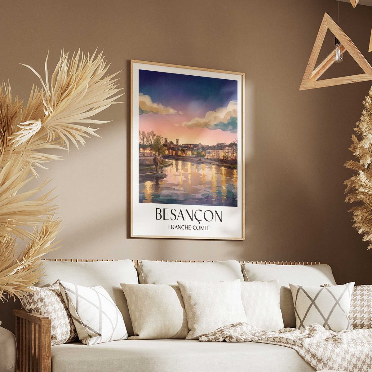 besançon-franche-comté-frankreich-poster-aquarell