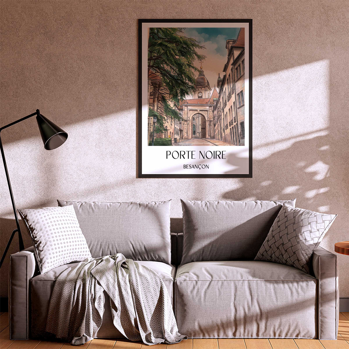 porte-noire-besançon-frankreich-poster-aquarell