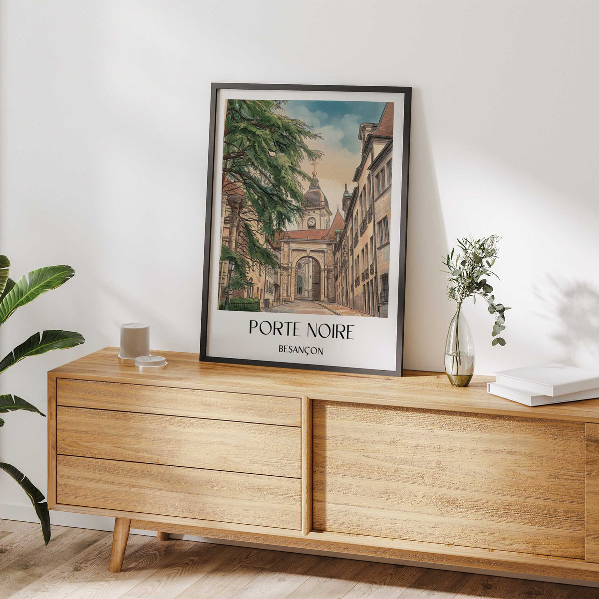 porte-noire-besançon-frankreich-poster-aquarell