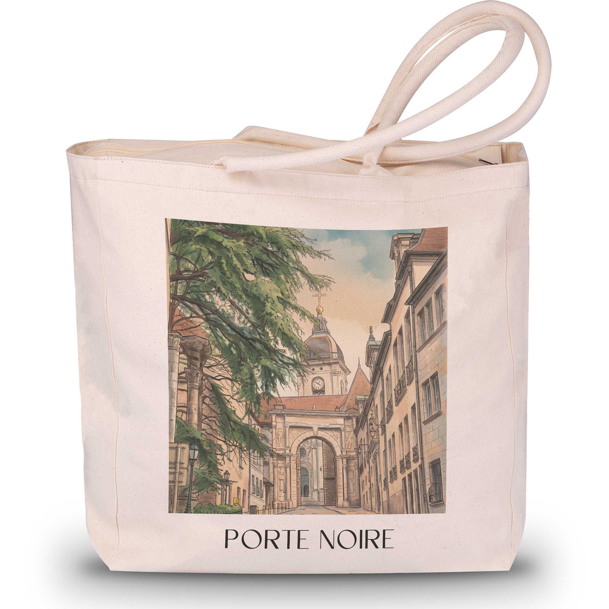 Porte Noire Shopping Tasche - Besançon - Frankreich Tote Bag - Einkaufstasche im Aquarell Stil