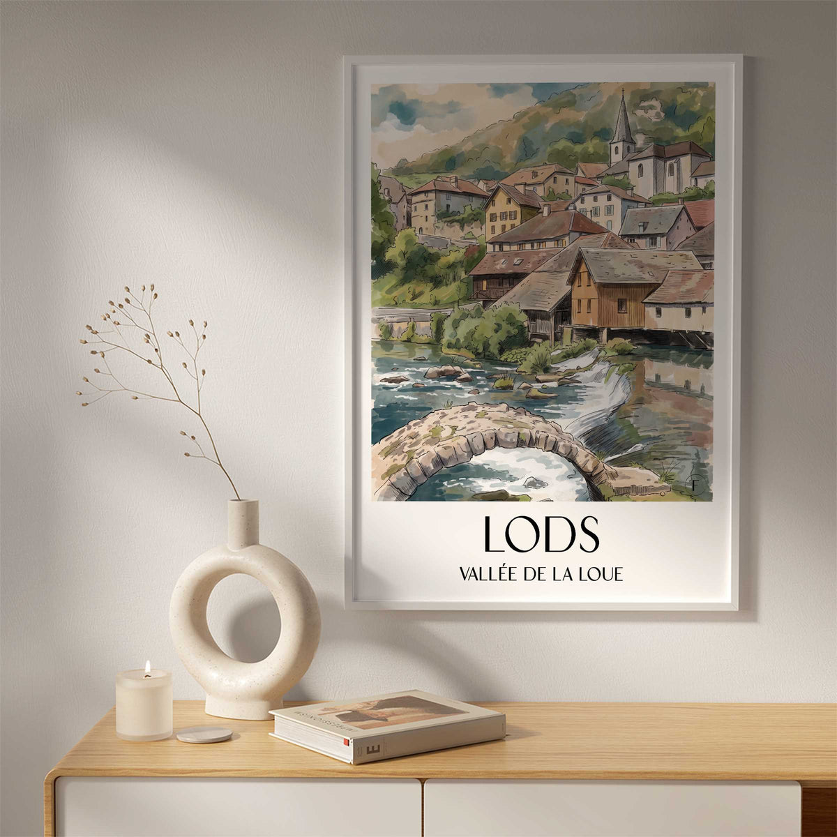lods-vallée-de-la-loue-frankreich-poster-aquarell